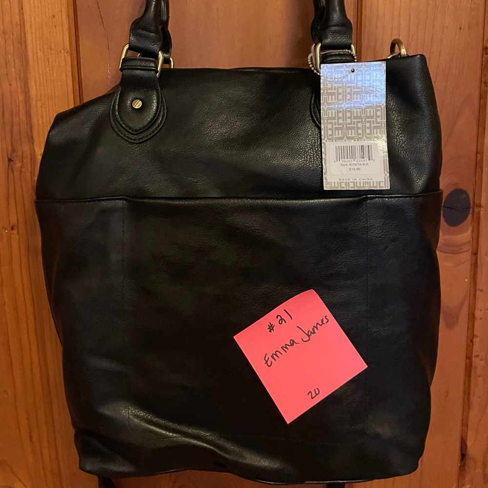Black Leather Tote Bag